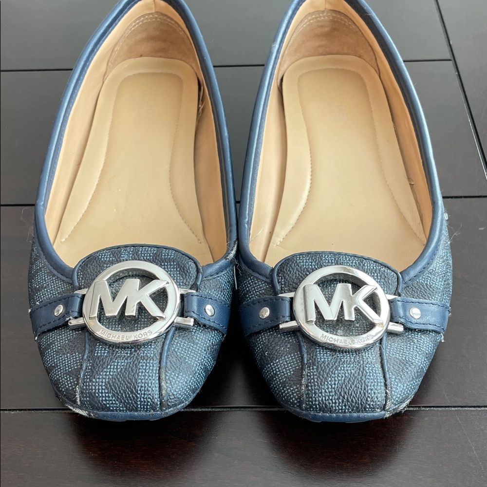 Michael Kors Navy Blue Logo Flats